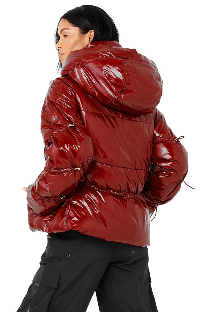 Red Alo Yoga Stunner Puffer Women's Jackets | 57261MGAJ