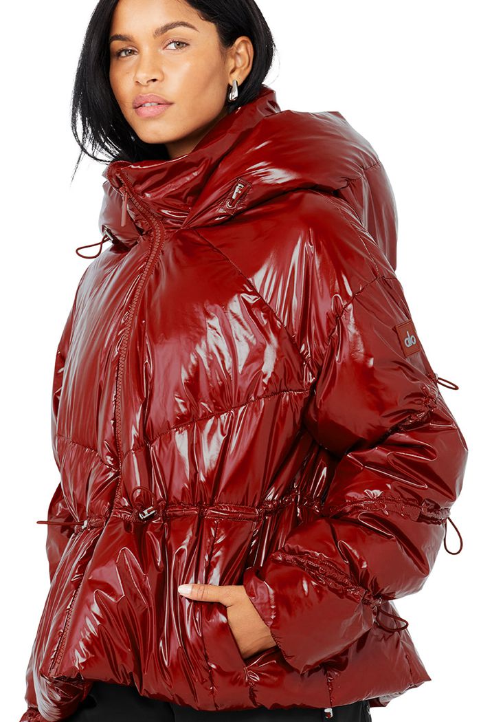 Red Alo Yoga Stunner Puffer Women's Jackets | 57261MGAJ