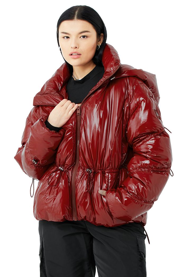 Red Alo Yoga Stunner Puffer Women's Jackets | 57261MGAJ