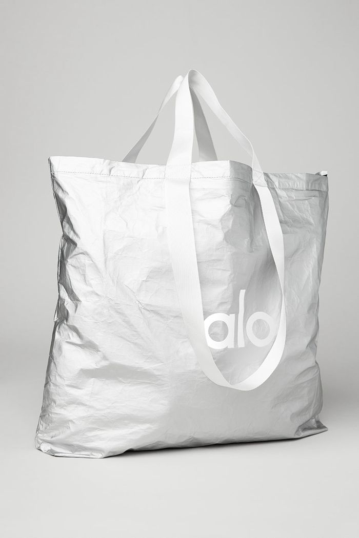 Silver Alo Yoga Keep It Dry Packable Tote Women's Bags | 31572MDRX