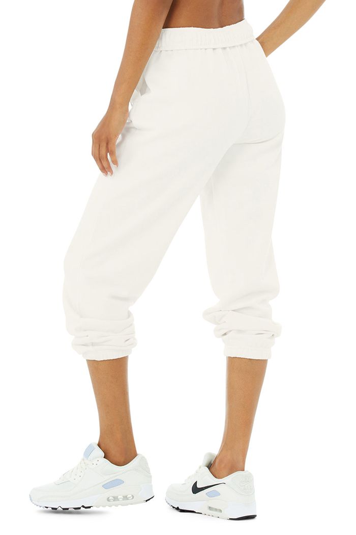 White Alo Yoga Accolade Sweat Women's Pants | 18570JLBA