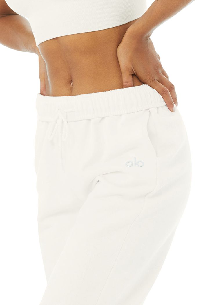 White Alo Yoga Accolade Sweat Women's Pants | 18570JLBA