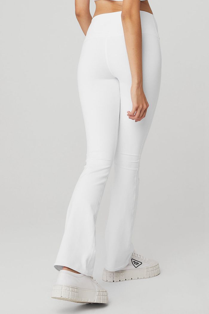 White Alo Yoga Airbrush High-Waist 7/8 Bootcut Women's Leggings | 54679UCLS