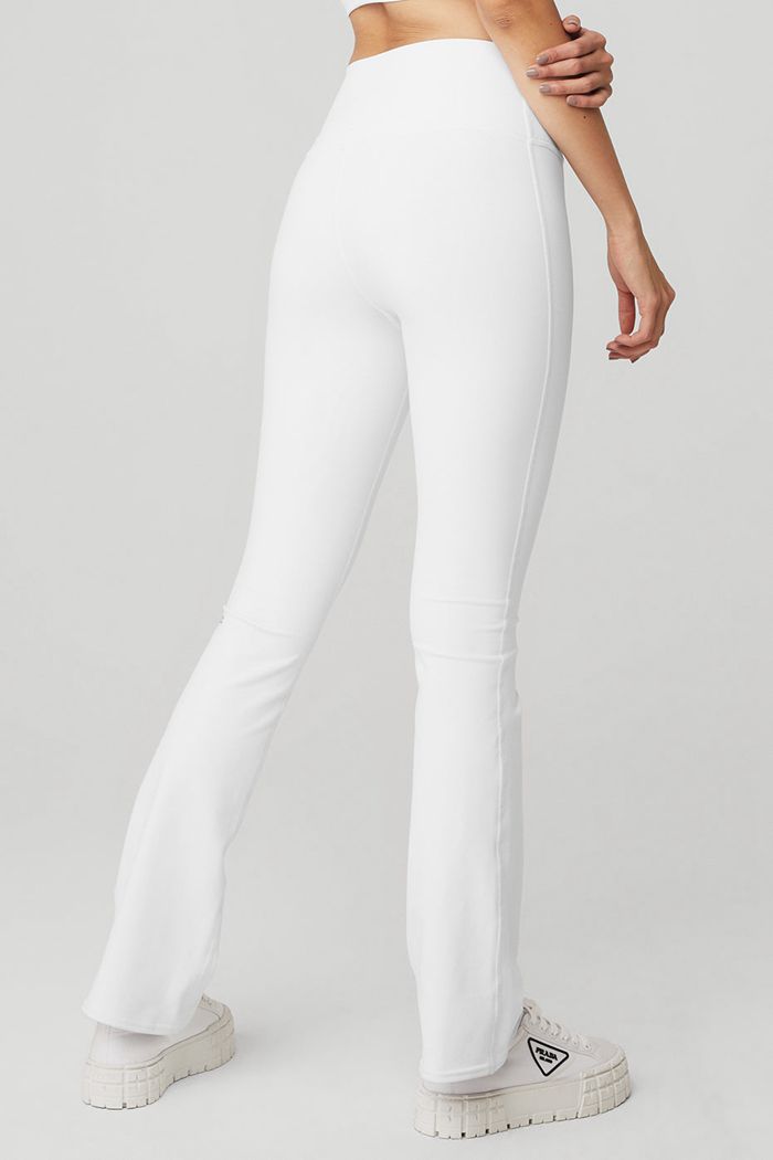 White Alo Yoga Airbrush High-Waist 7/8 Bootcut Women's Leggings | 54679UCLS