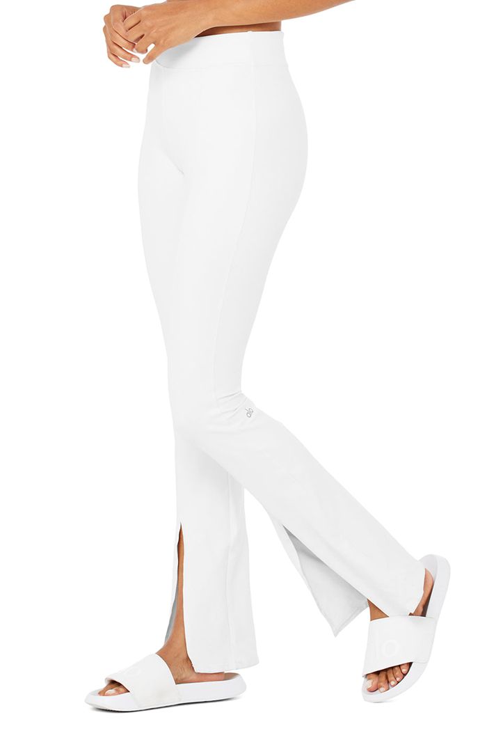 White Alo Yoga Airbrush High-Waist Flutter Women's Leggings | 61537CHOS