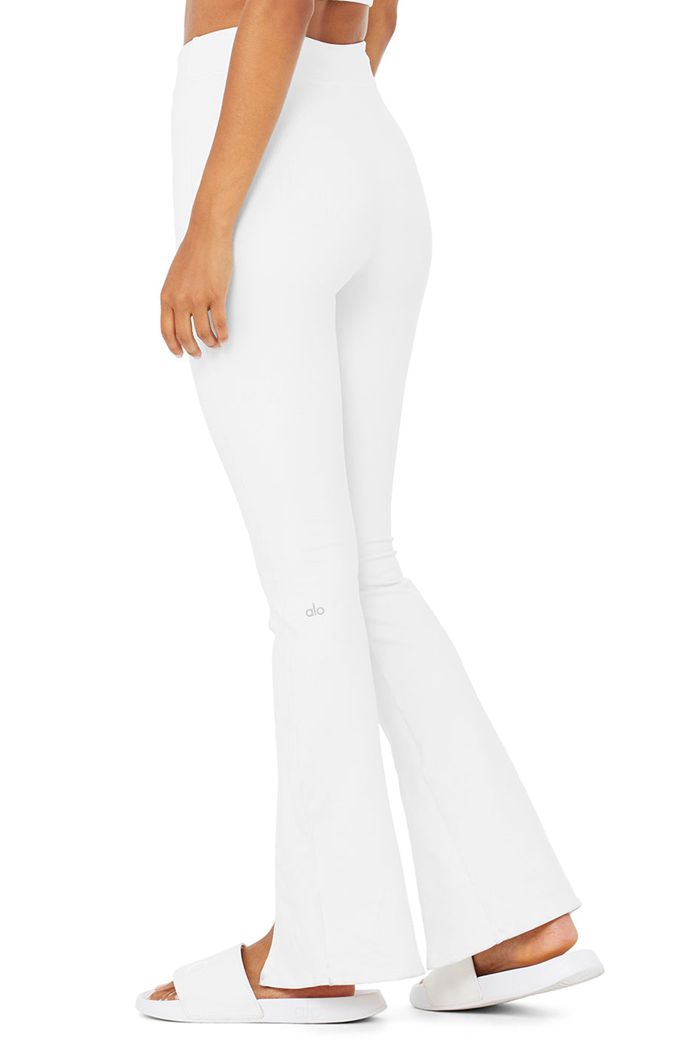 White Alo Yoga Airbrush High-Waist Flutter Women's Leggings | 61537CHOS