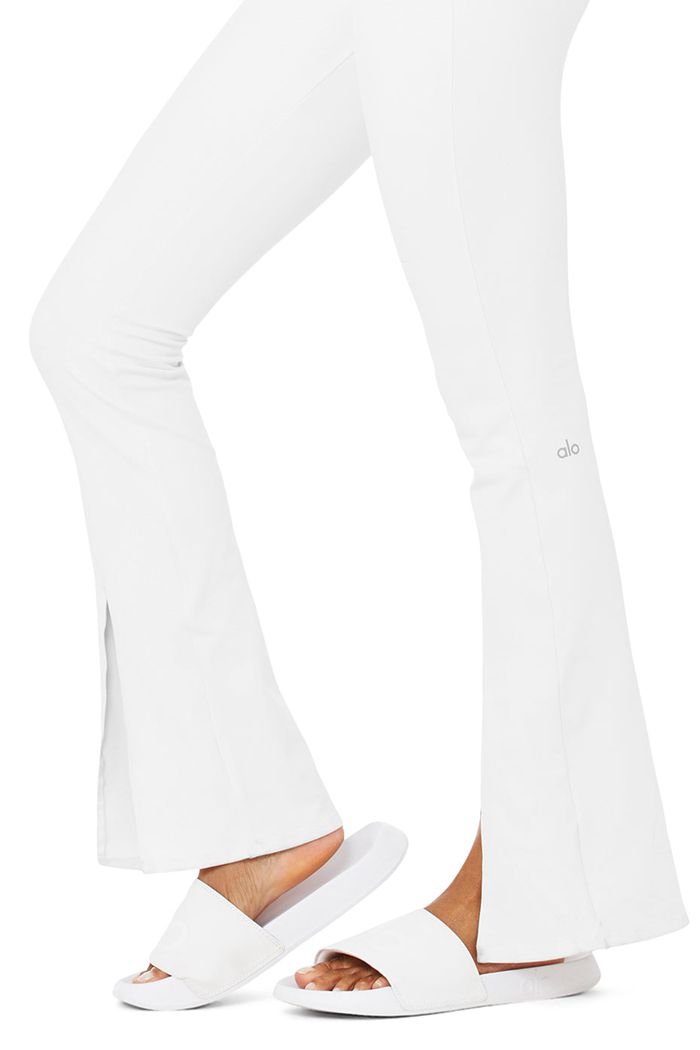 White Alo Yoga Airbrush High-Waist Flutter Women's Leggings | 61537CHOS