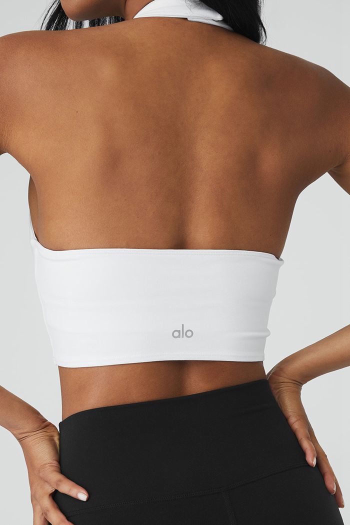 White Alo Yoga Airbrush Millennial Women's Tank Tops | 35082IWCP