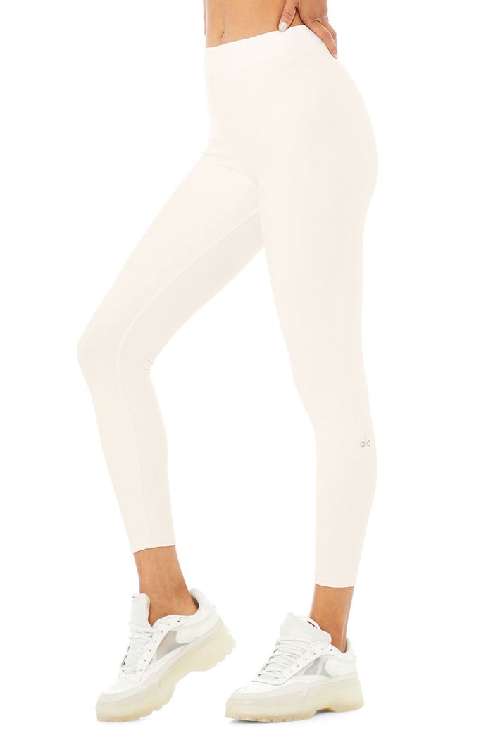 White Alo Yoga Airlift High-Waist 7/8 Corset Women's Leggings | 25769JQRZ