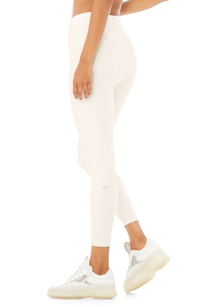 White Alo Yoga Airlift High-Waist 7/8 Corset Women's Leggings | 25769JQRZ