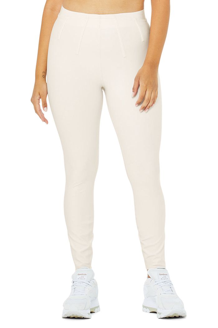 White Alo Yoga Airlift High-Waist 7/8 Corset Women's Leggings | 25769JQRZ