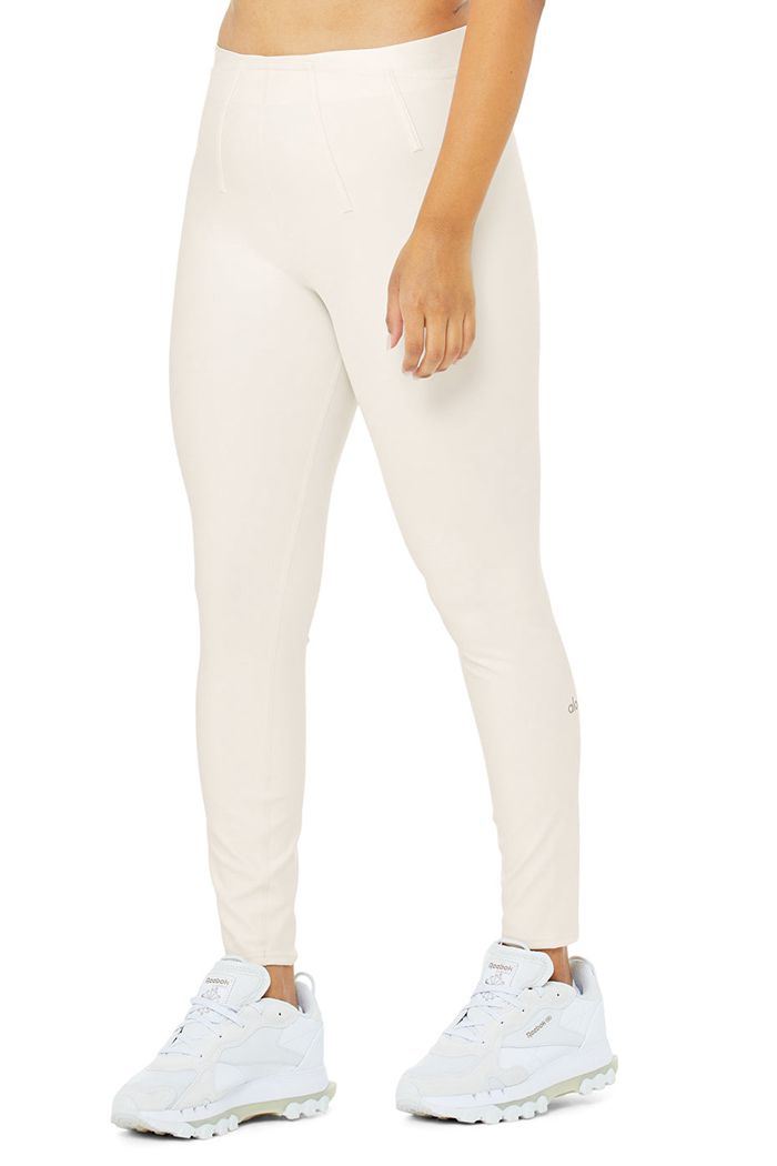 White Alo Yoga Airlift High-Waist 7/8 Corset Women's Leggings | 25769JQRZ