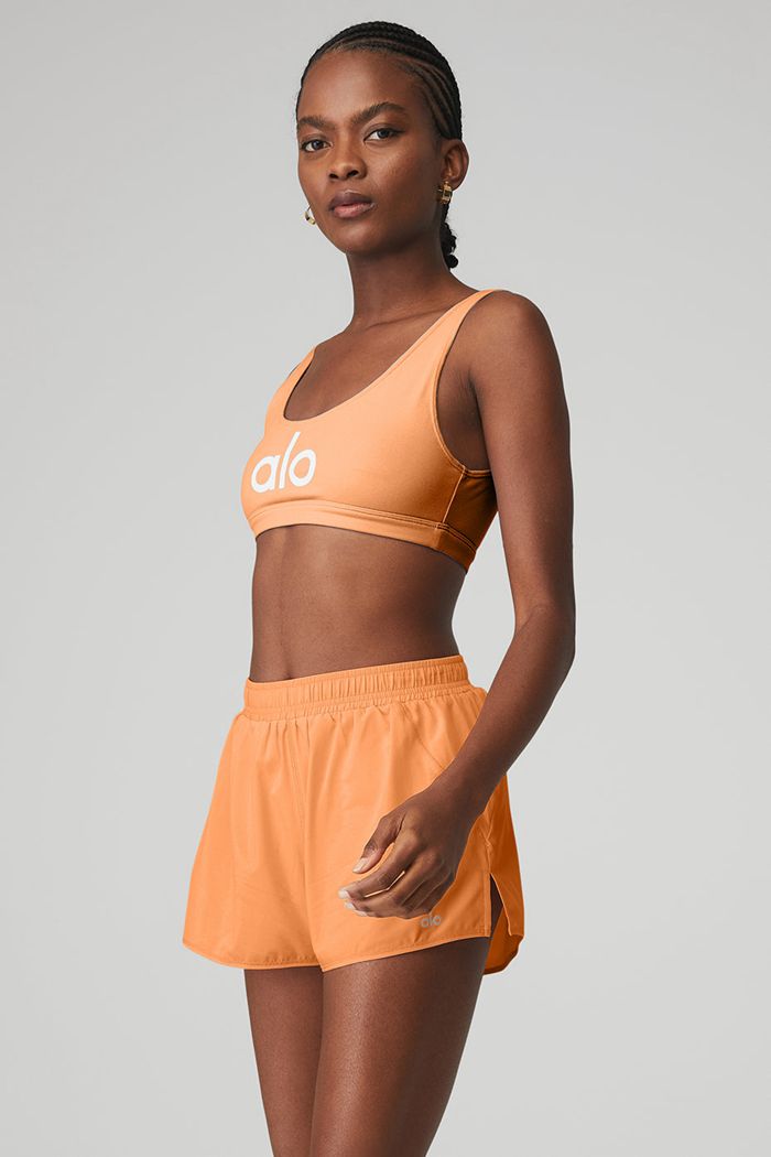 White Alo Yoga Ambient Logo Women's Bras | 13690PEUB