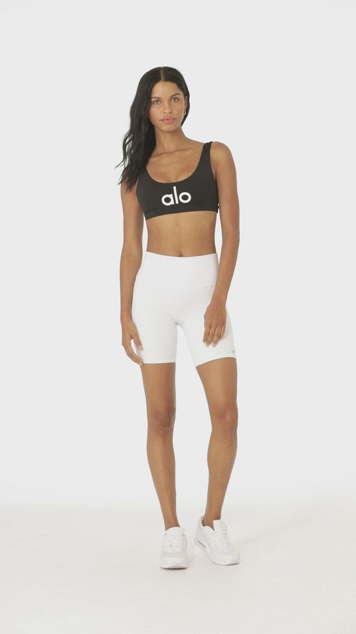 White Alo Yoga Ambient Logo Women's Bras | 13690PEUB