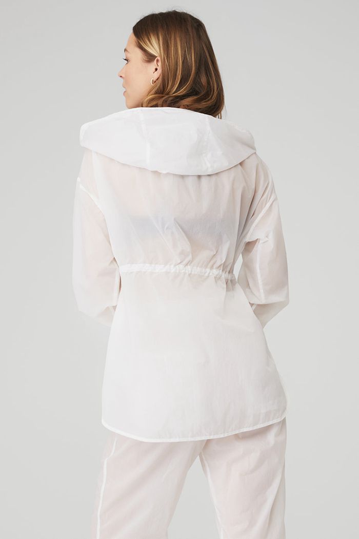 White Alo Yoga Cloud Nine Women's Jackets | 72180LWTS