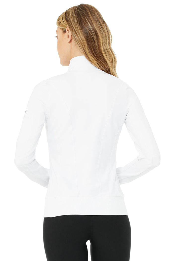 White Alo Yoga Contour Women's Jackets | 70165ZHEU