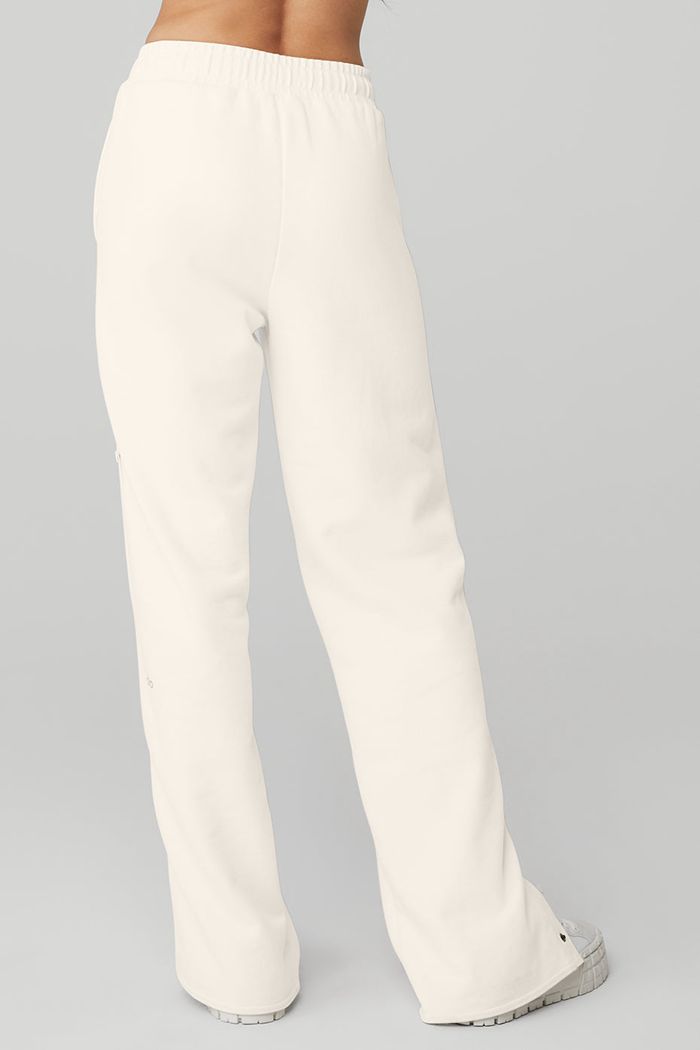 White Alo Yoga Courtside Tearaway Snap Women's Pants | 98546REYM