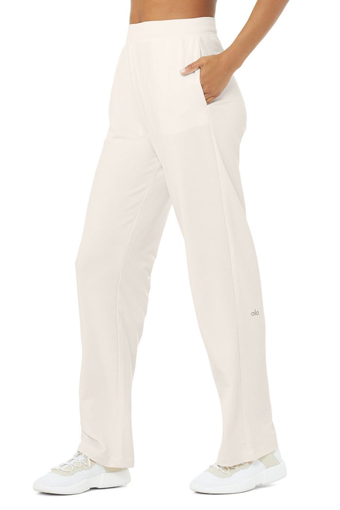 White Alo Yoga High-Waist Dreamy Wide Women's Leggings | 04962BCOP