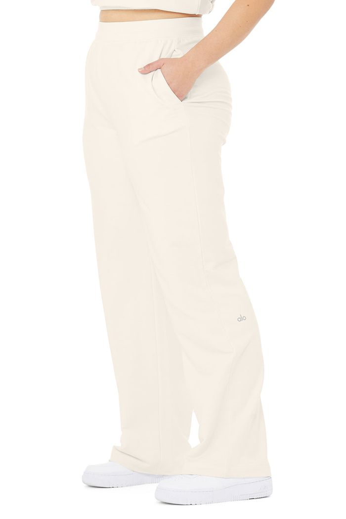 White Alo Yoga High-Waist Dreamy Wide Women's Leggings | 04962BCOP