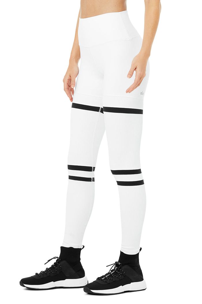 White Alo Yoga High-Waist Legit Women's Leggings | 95207DYHO