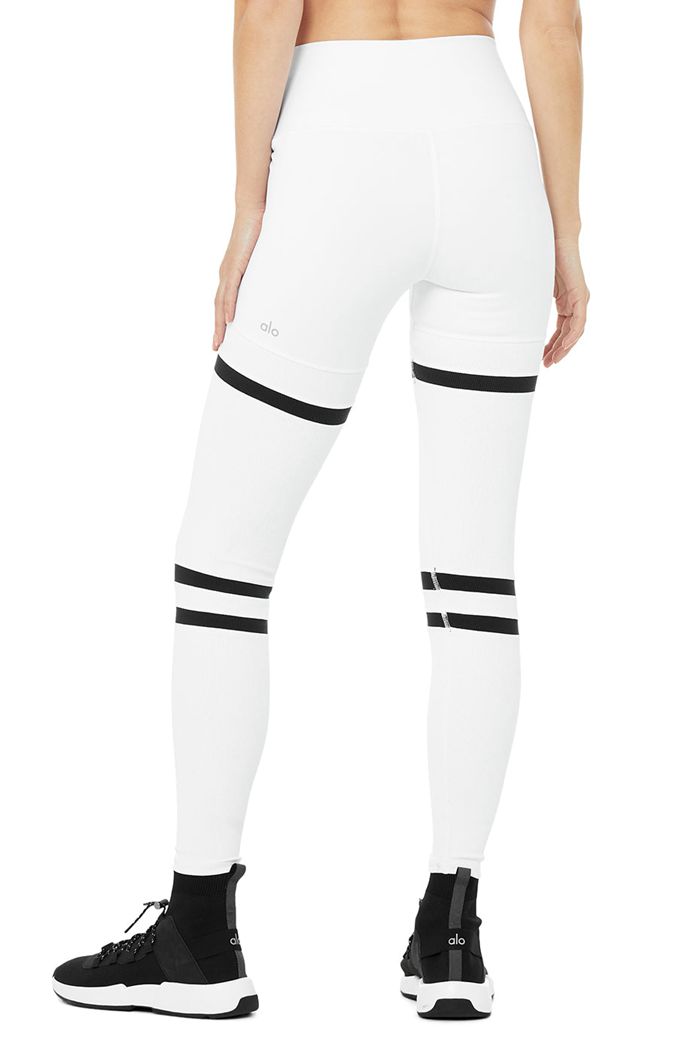 White Alo Yoga High-Waist Legit Women's Leggings | 95207DYHO