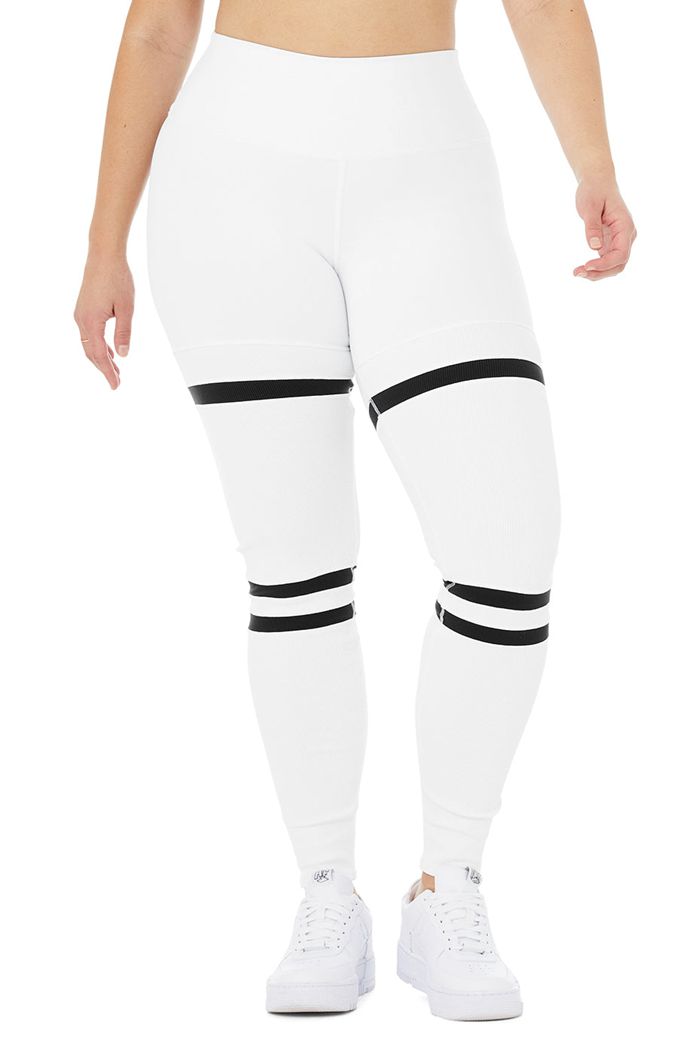 White Alo Yoga High-Waist Legit Women's Leggings | 95207DYHO