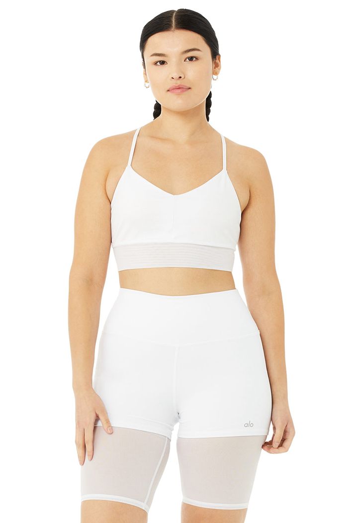 White Alo Yoga Lavish Women's Bras | 27380SXRO