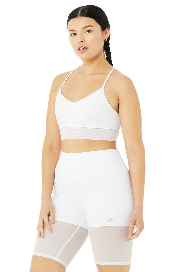 White Alo Yoga Lavish Women's Bras | 27380SXRO