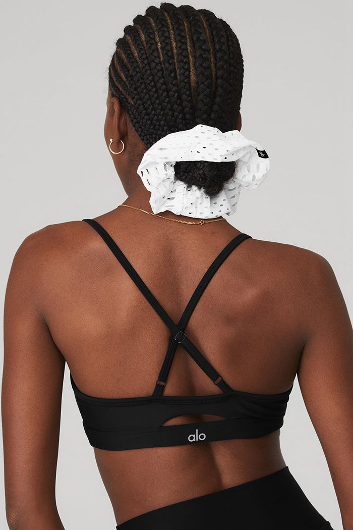 White Alo Yoga Mesh Haute Summer Women's Scrunchie | 67821NXLK