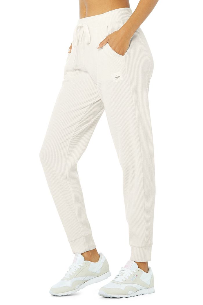 White Alo Yoga Muse Sweat Women's Pants | 69315NIGM