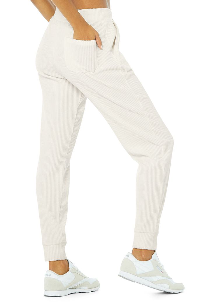 White Alo Yoga Muse Sweat Women's Pants | 69315NIGM