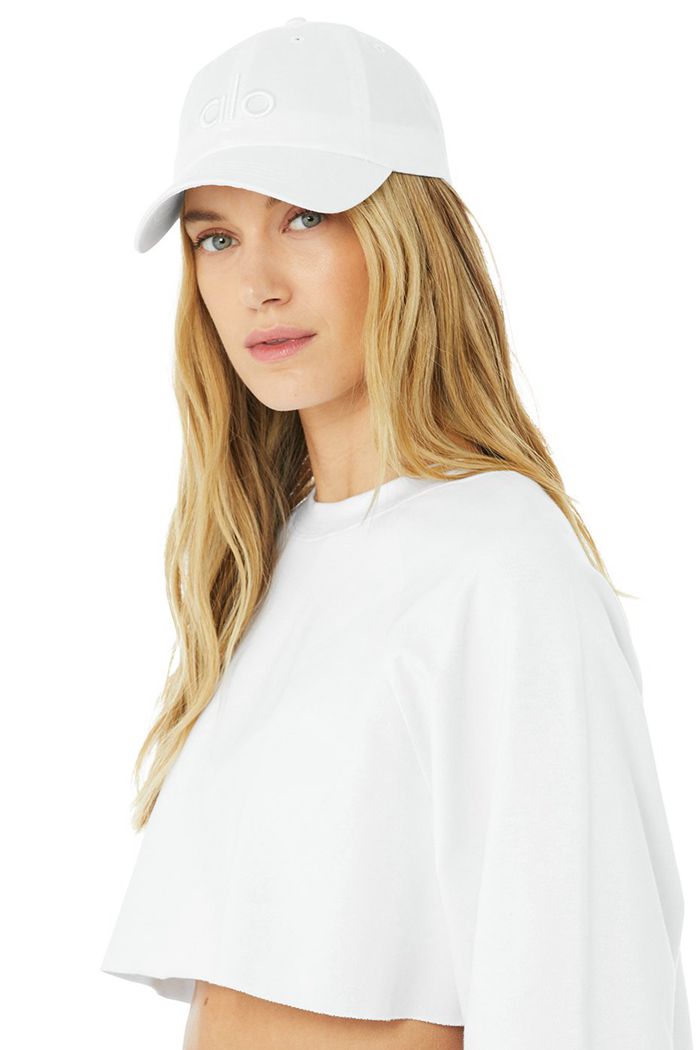 White Alo Yoga Off-Duty Men's Cap | 69347TGAM