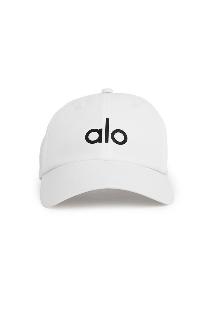 White Alo Yoga Performance Off-Duty Men's Cap | 72186ADVG