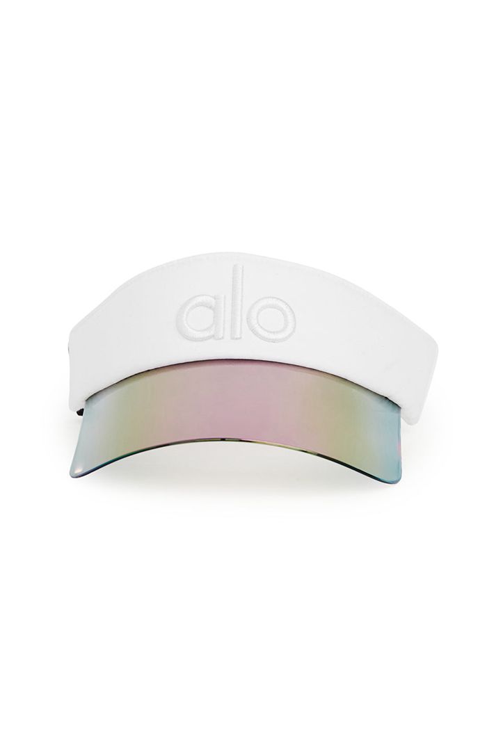 White Alo Yoga Solar Women's Visor | 75861IYEA