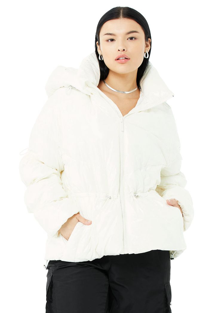 White Alo Yoga Stunner Puffer Women's Jackets | 40682RMPD