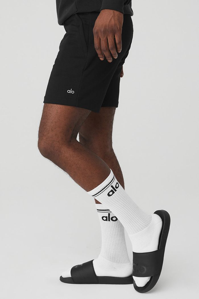 White Alo Yoga Throwback Men's Socks | 08356LEFY