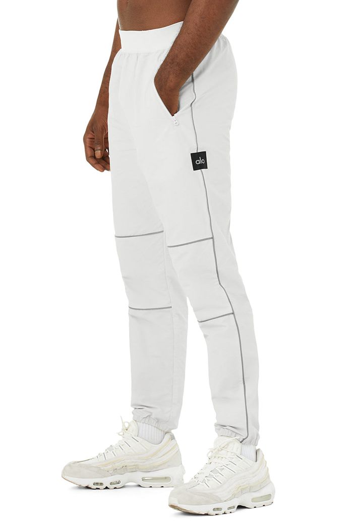 White Alo Yoga Torrent Track Sweat Men\'s Pants | 41683ILRV