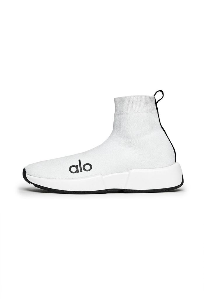 White Alo Yoga Velocity Knit Sneaker Women's Shoes | 85067YCIT