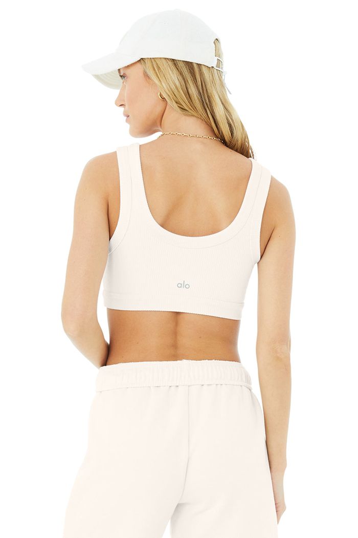 White Alo Yoga Wellness Women's Bras | 83169PKRD