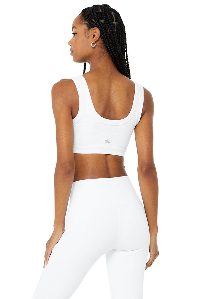 White Alo Yoga Wellness Women's Bras | 87569ZXNK