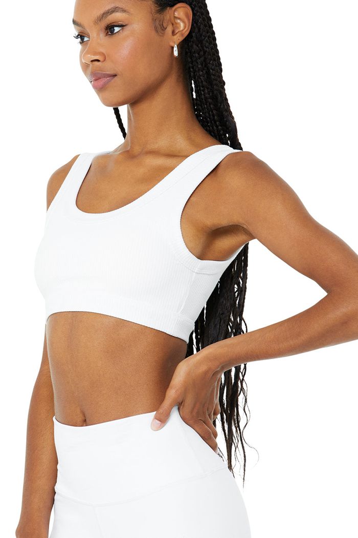 White Alo Yoga Wellness Women's Bras | 87569ZXNK