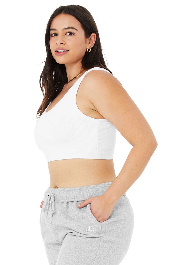 White Alo Yoga Wellness Women's Bras | 87569ZXNK