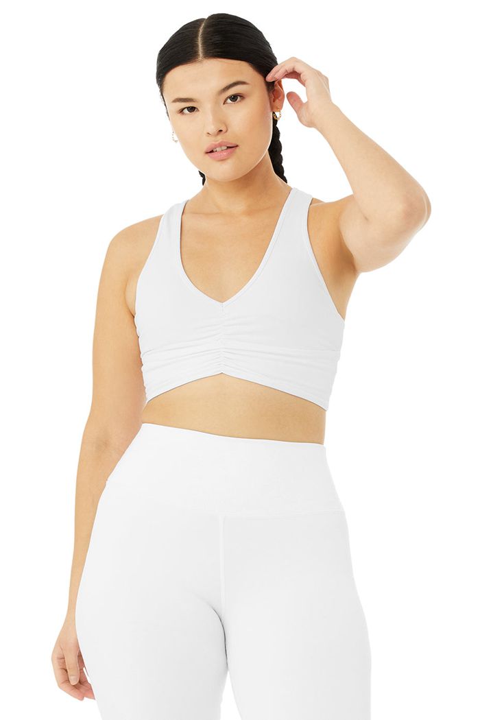 White Alo Yoga Wild Thing Women's Bras | 37256NOLK