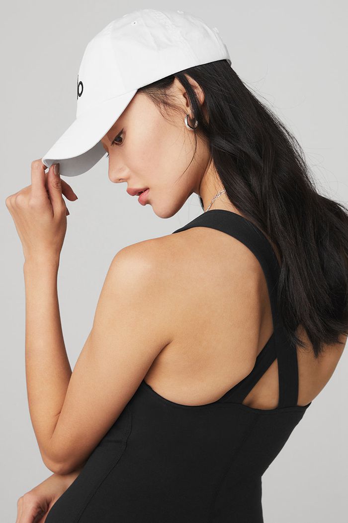 White Black Alo Yoga Off-Duty Women's Cap | 89041KBEJ